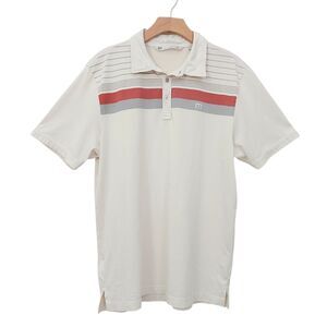 Travis Mathew Polo Shirt Mens Large Beige Short Sleeve Pima Cotton Blend Golf